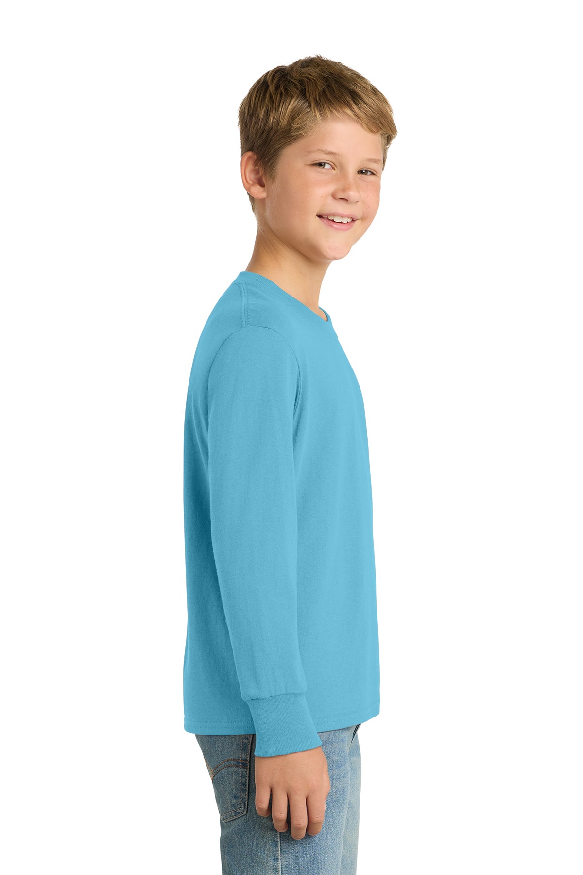 Port & Co™ Youth Long Sleeve Core Cotton Tee — PC54YLS