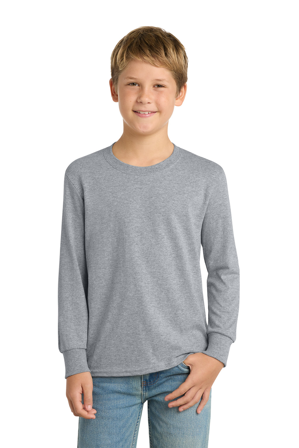 Port & Co™ Youth Long Sleeve Core Cotton Tee — PC54YLS