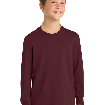 Port & Co™ Youth Long Sleeve Core Cotton Tee — PC54YLS