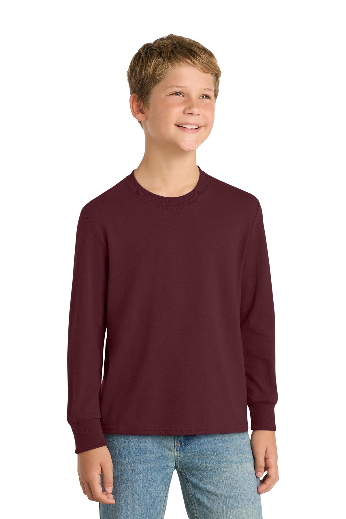Port & Co™ Youth Long Sleeve Core Cotton Tee — PC54YLS