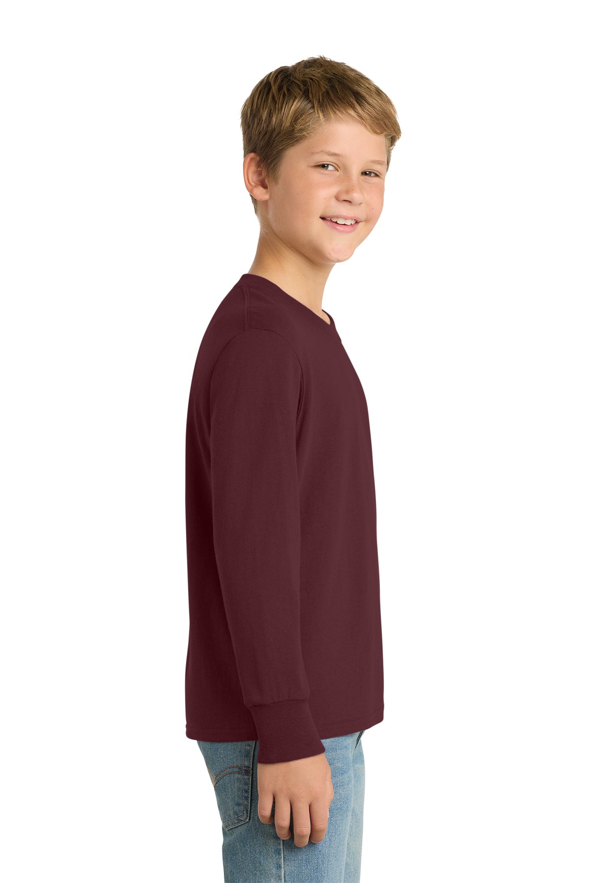 Port & Co™ Youth Long Sleeve Core Cotton Tee — PC54YLS