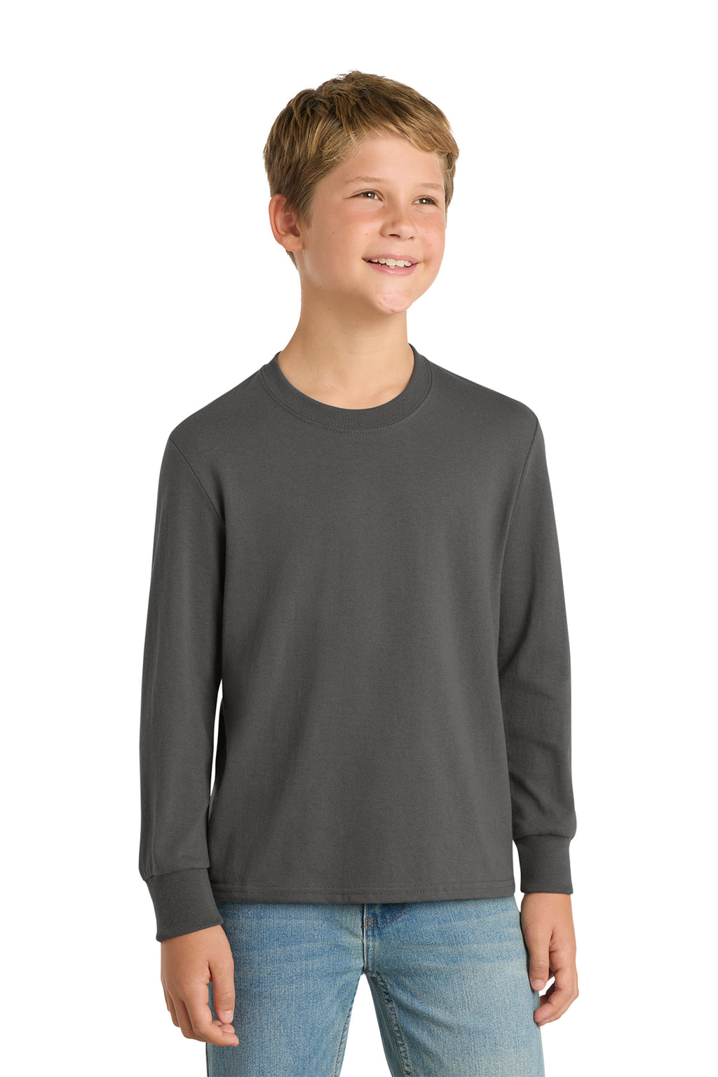 Port & Co™ Youth Long Sleeve Core Cotton Tee — PC54YLS