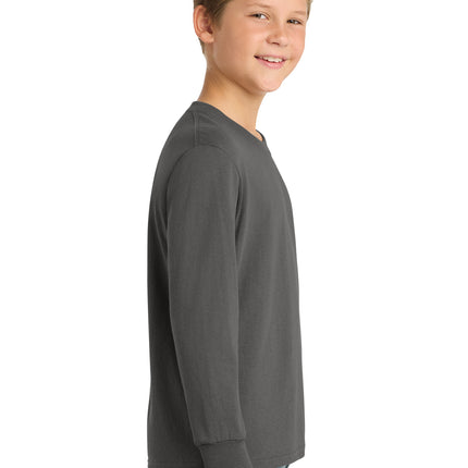 Port & Co™ Youth Long Sleeve Core Cotton Tee — PC54YLS