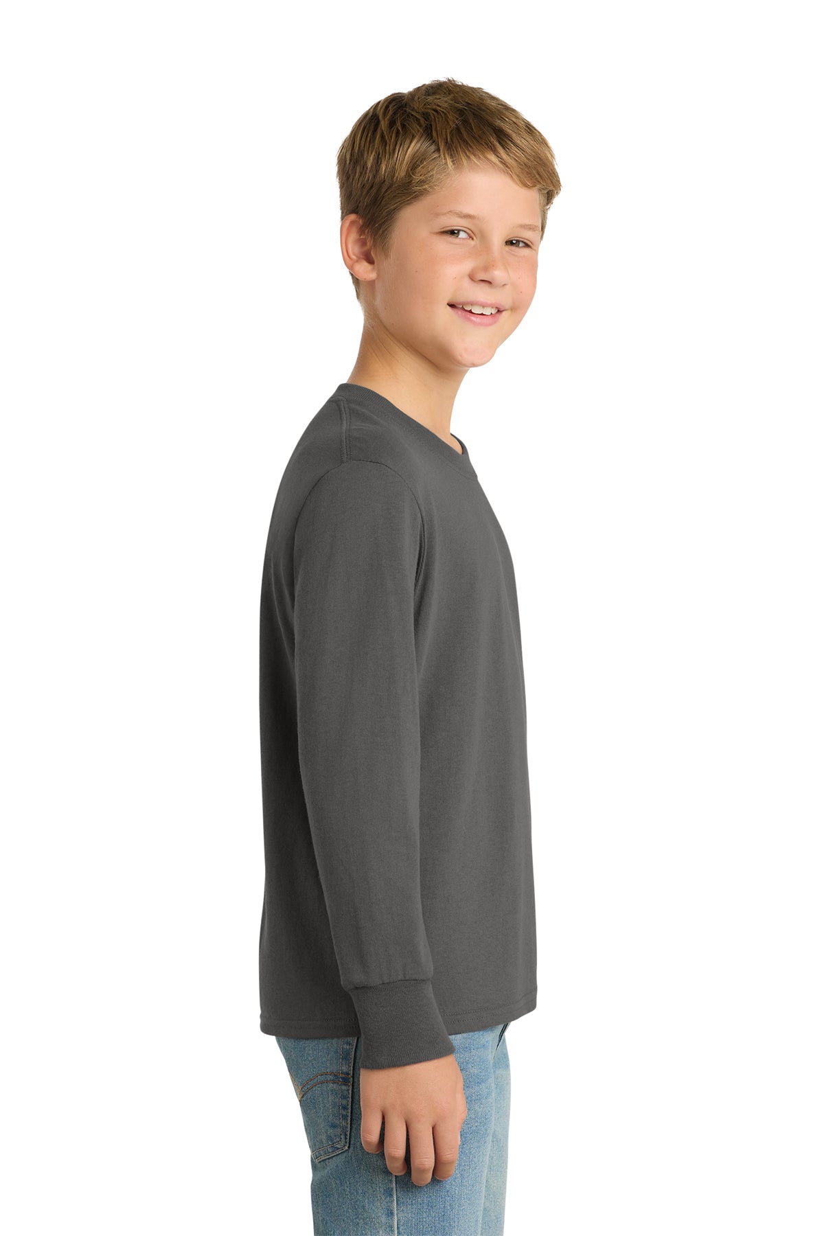 Port & Co™ Youth Long Sleeve Core Cotton Tee — PC54YLS