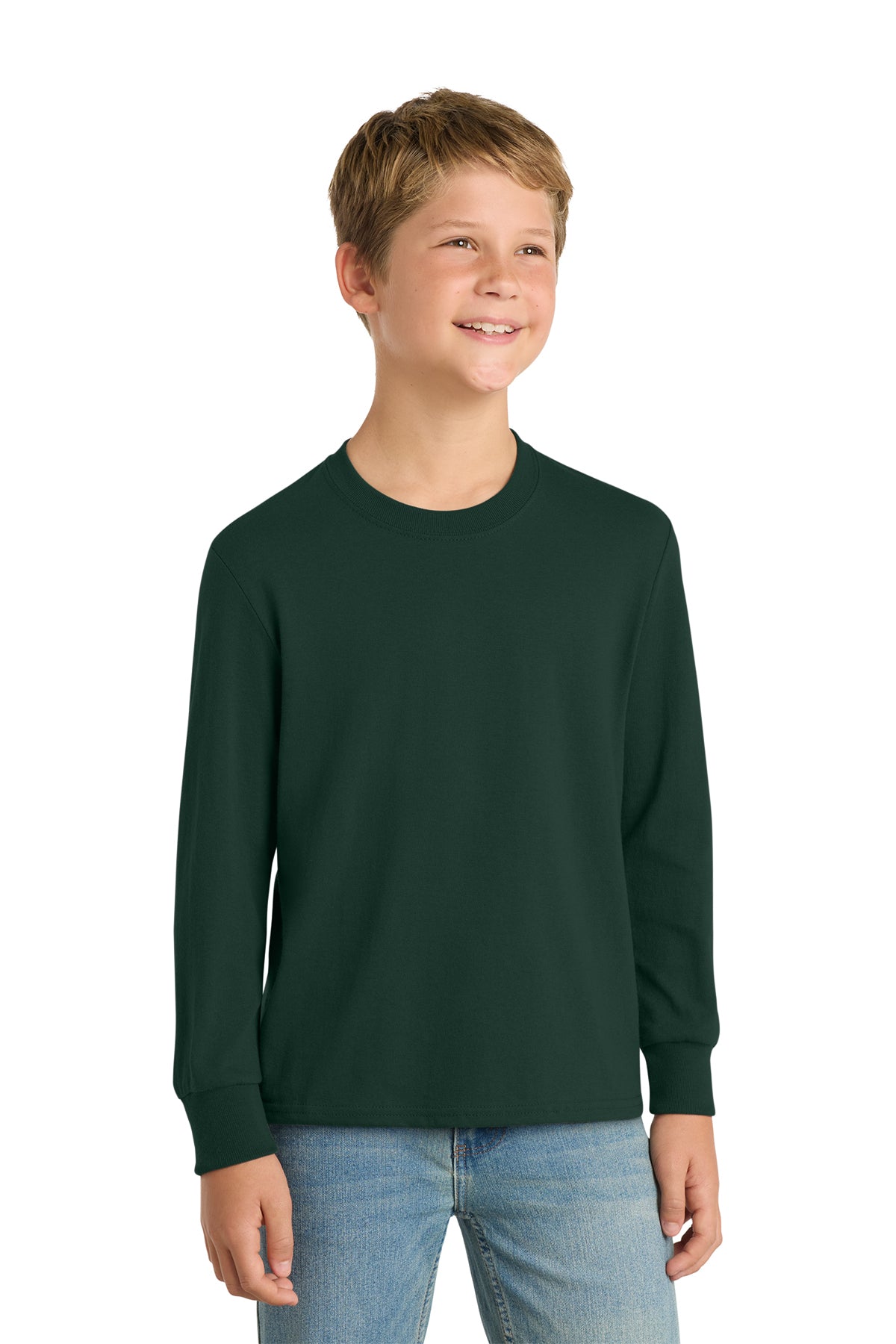 Port & Co™ Youth Long Sleeve Core Cotton Tee — PC54YLS