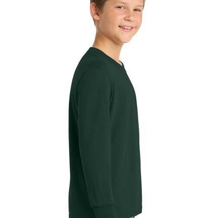 Port & Co™ Youth Long Sleeve Core Cotton Tee — PC54YLS