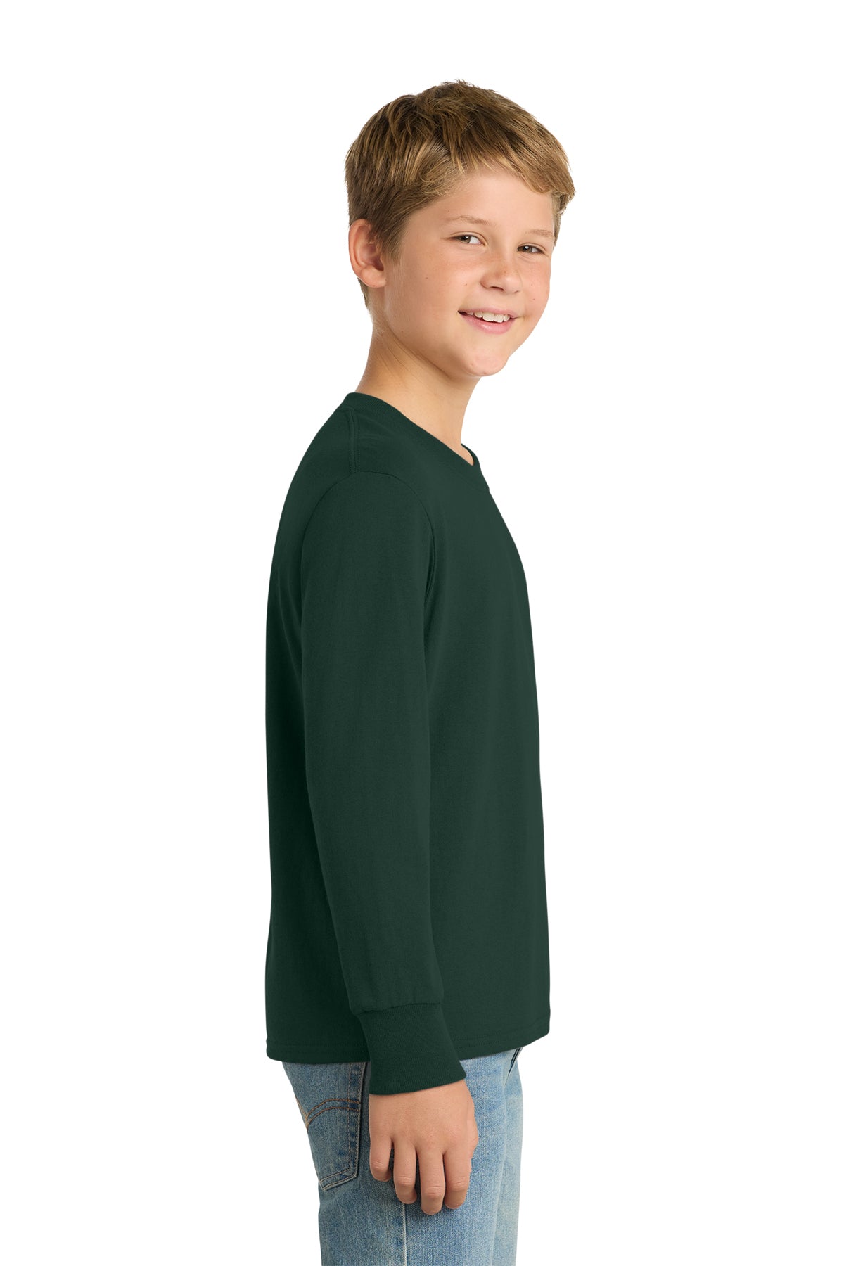 Port & Co™ Youth Long Sleeve Core Cotton Tee — PC54YLS
