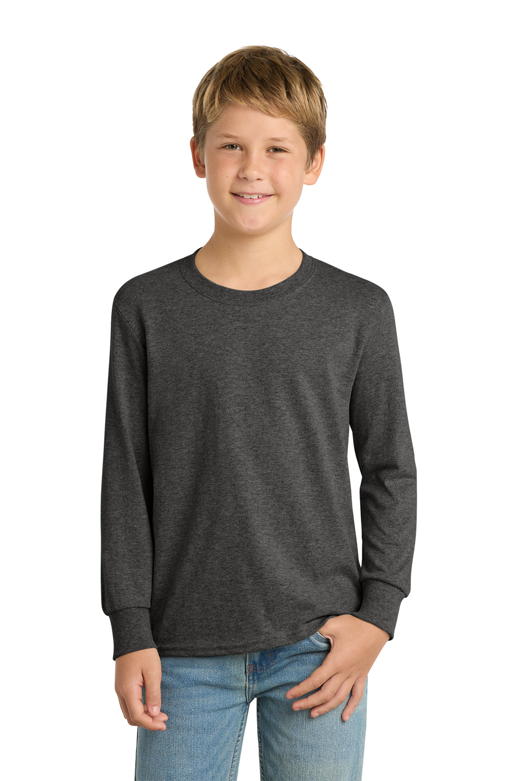 Port & Co™ Youth Long Sleeve Core Cotton Tee — PC54YLS