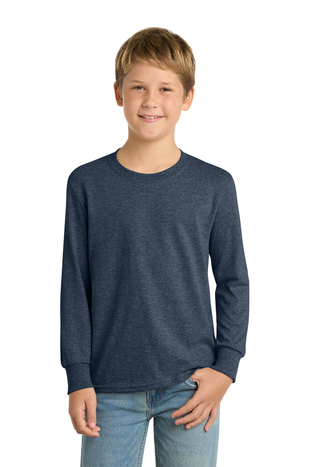 Port & Co™ Youth Long Sleeve Core Cotton Tee — PC54YLS