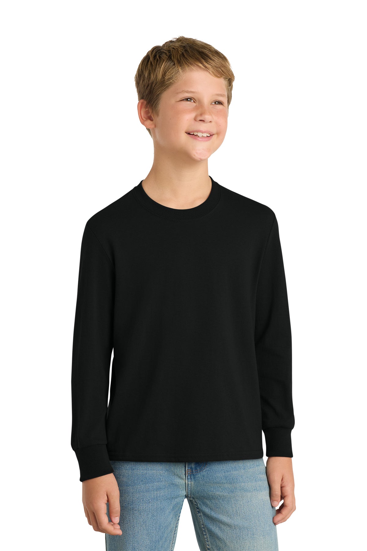 Port & Co™ Youth Long Sleeve Core Cotton Tee — PC54YLS