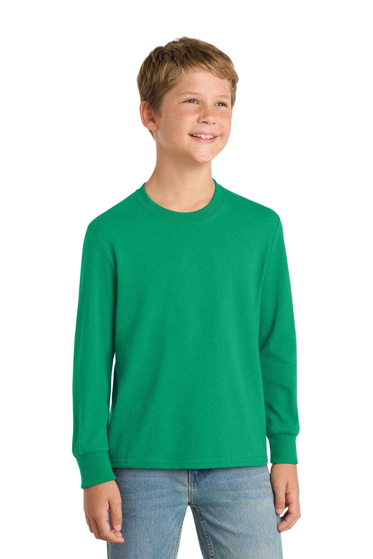 Port & Co™ Youth Long Sleeve Core Cotton Tee — PC54YLS
