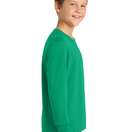 Port & Co™ Youth Long Sleeve Core Cotton Tee — PC54YLS