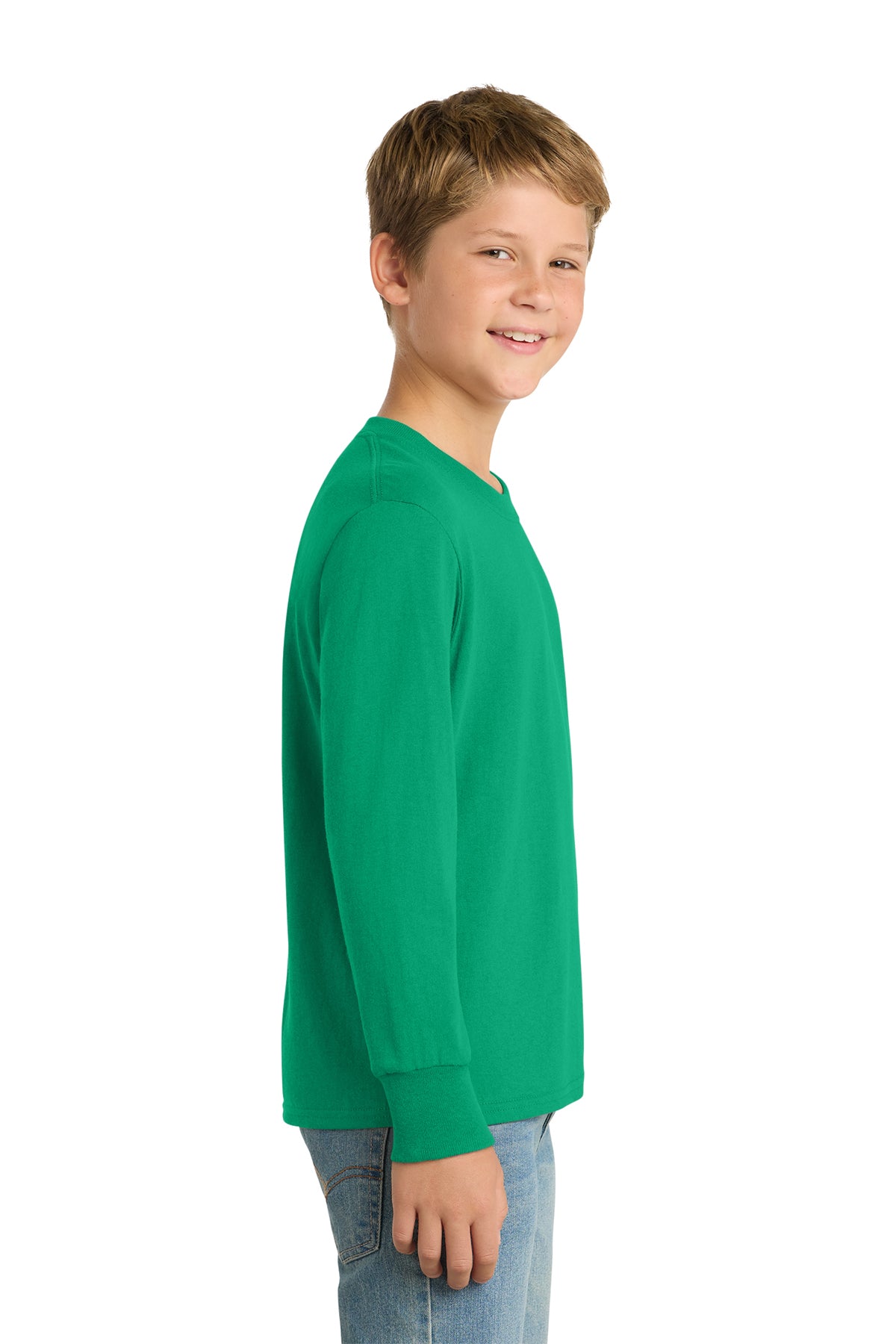 Port & Co™ Youth Long Sleeve Core Cotton Tee — PC54YLS