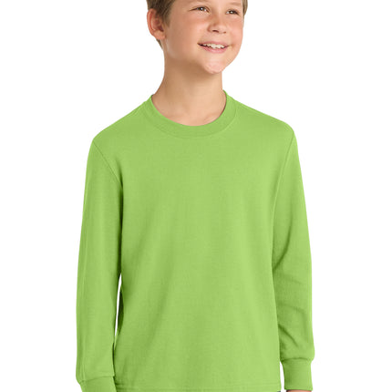 Port & Co™ Youth Long Sleeve Core Cotton Tee — PC54YLS