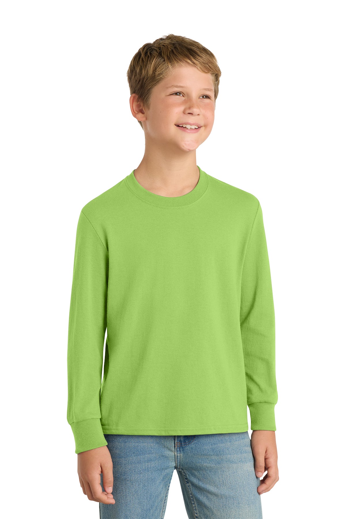 Port & Co™ Youth Long Sleeve Core Cotton Tee — PC54YLS
