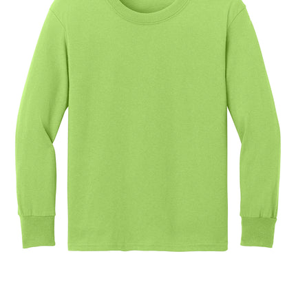 Port & Co™ Youth Long Sleeve Core Cotton Tee — PC54YLS