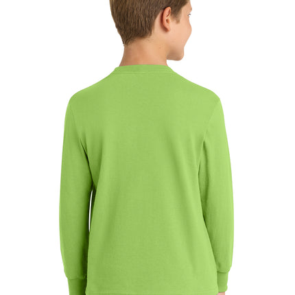 Port & Co™ Youth Long Sleeve Core Cotton Tee — PC54YLS