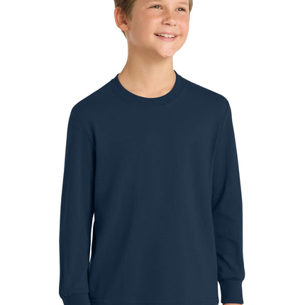 Port & Co™ Youth Long Sleeve Core Cotton Tee — PC54YLS