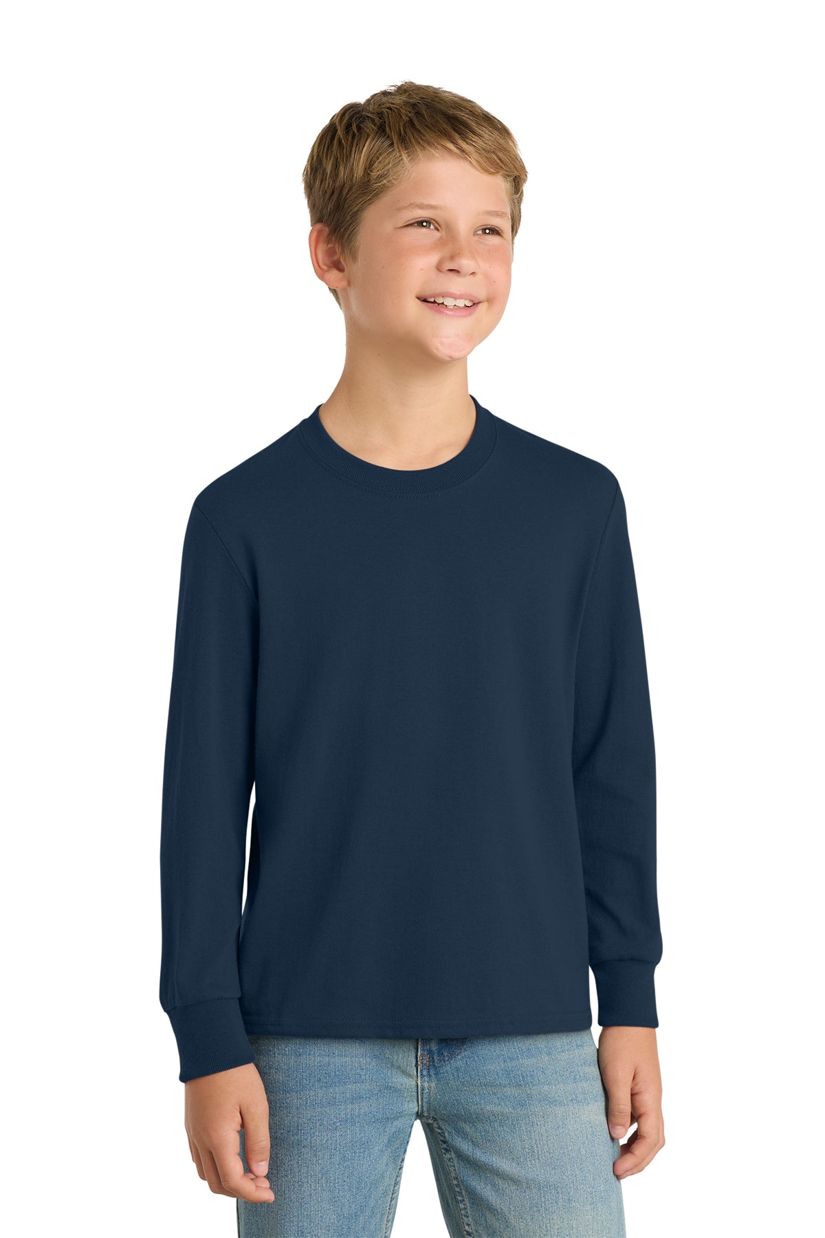 Port & Co™ Youth Long Sleeve Core Cotton Tee — PC54YLS