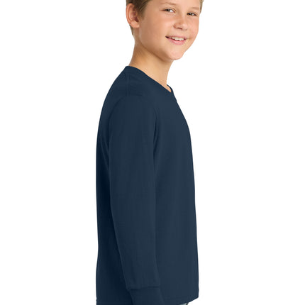 Port & Co™ Youth Long Sleeve Core Cotton Tee — PC54YLS