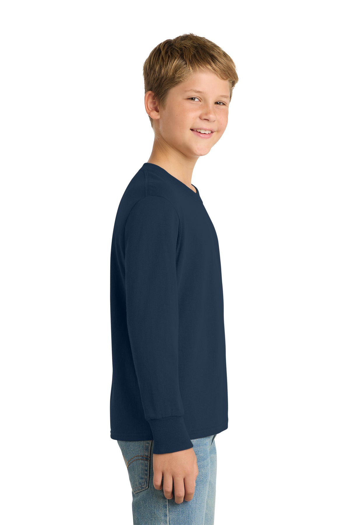 Port & Co™ Youth Long Sleeve Core Cotton Tee — PC54YLS