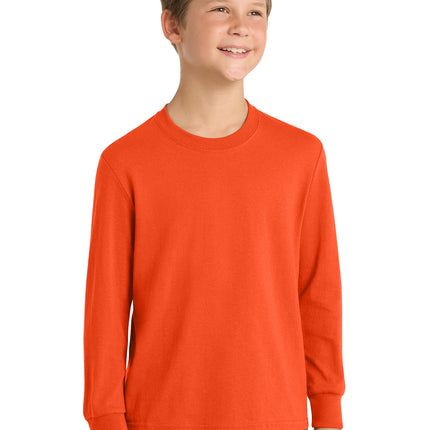 Port & Co™ Youth Long Sleeve Core Cotton Tee — PC54YLS
