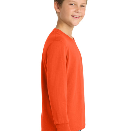Port & Co™ Youth Long Sleeve Core Cotton Tee — PC54YLS
