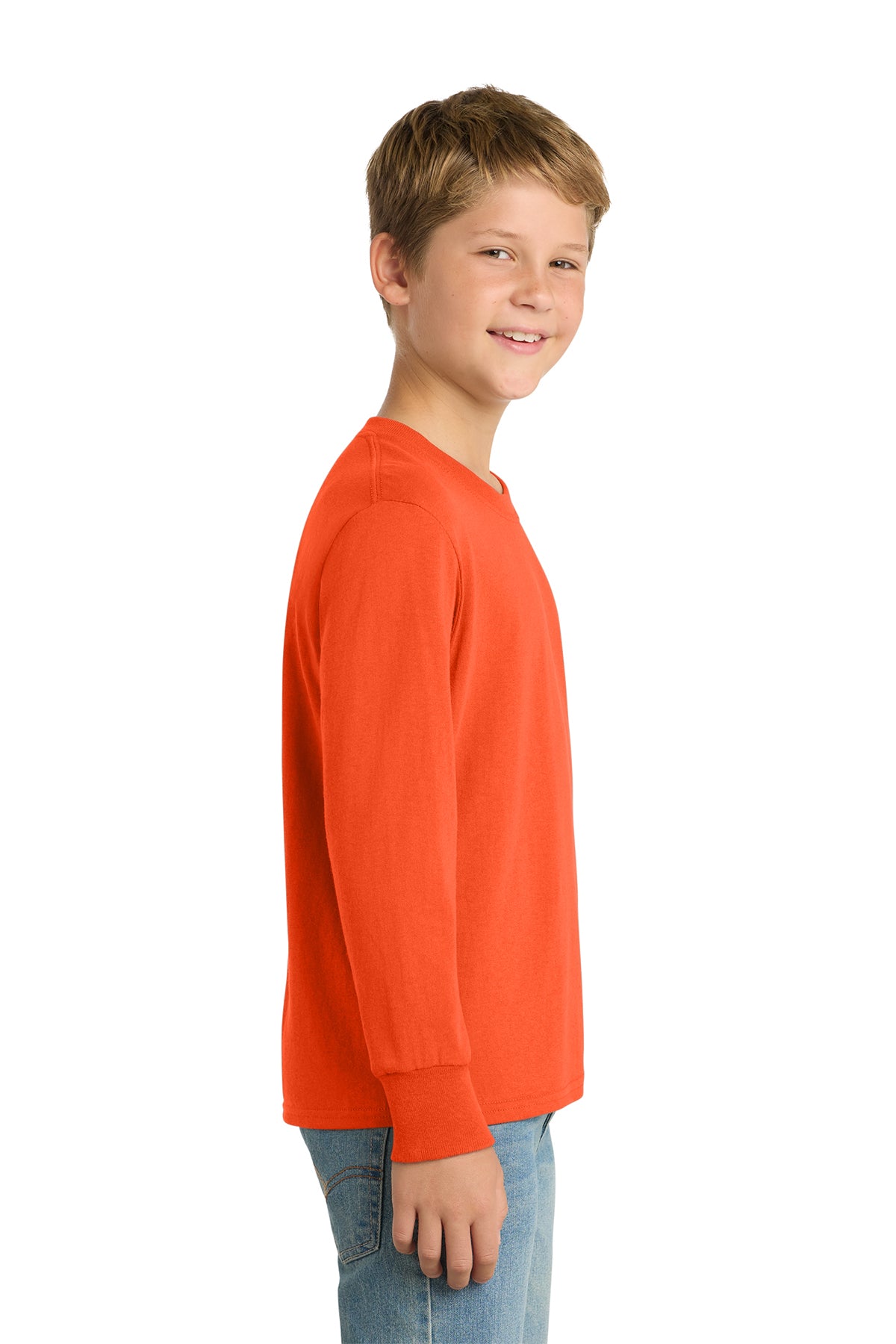 Port & Co™ Youth Long Sleeve Core Cotton Tee — PC54YLS