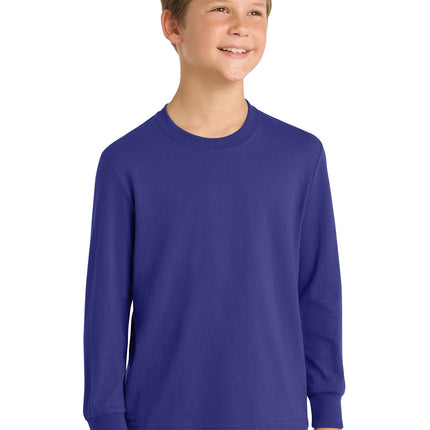 Port & Co™ Youth Long Sleeve Core Cotton Tee — PC54YLS