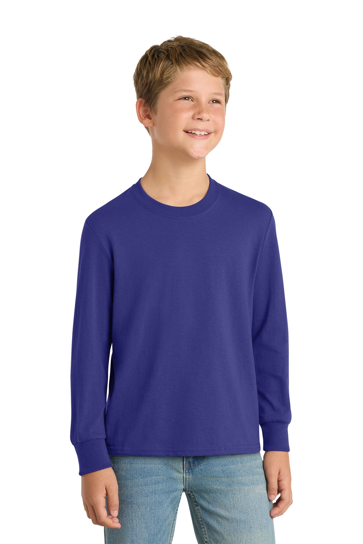 Port & Co™ Youth Long Sleeve Core Cotton Tee — PC54YLS