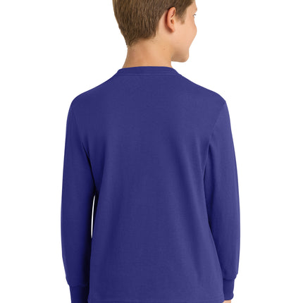 Port & Co™ Youth Long Sleeve Core Cotton Tee — PC54YLS