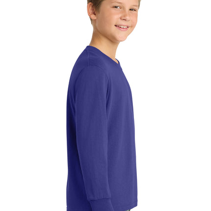 Port & Co™ Youth Long Sleeve Core Cotton Tee — PC54YLS