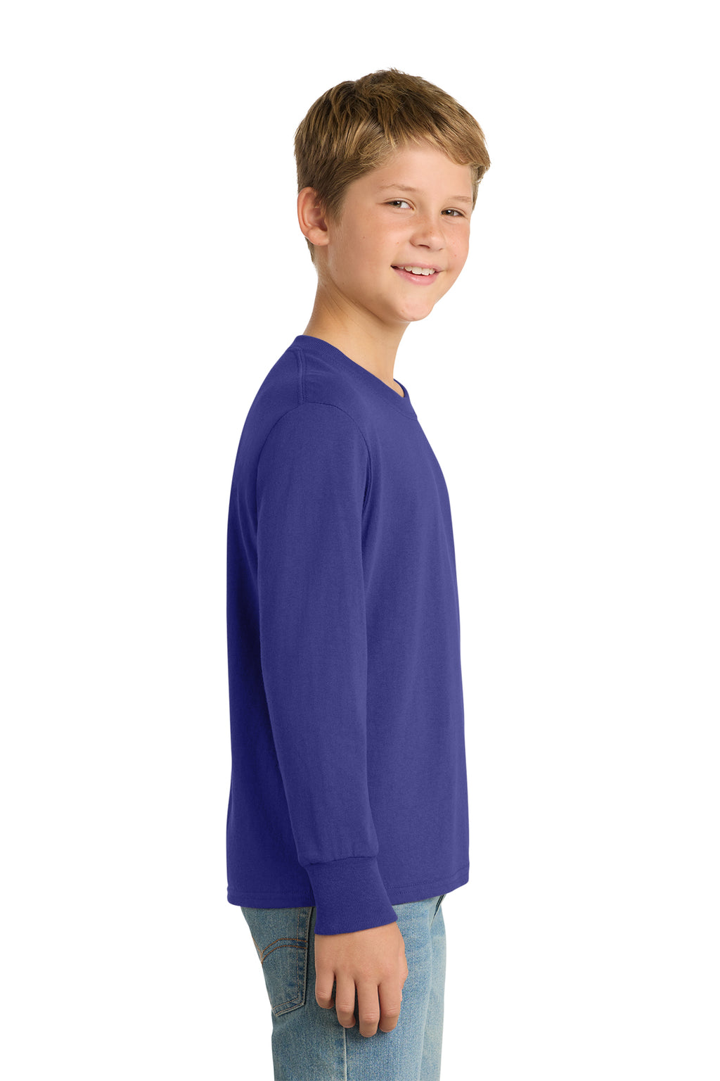 Port & Co™ Youth Long Sleeve Core Cotton Tee — PC54YLS