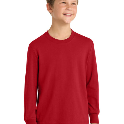 Port & Co™ Youth Long Sleeve Core Cotton Tee — PC54YLS