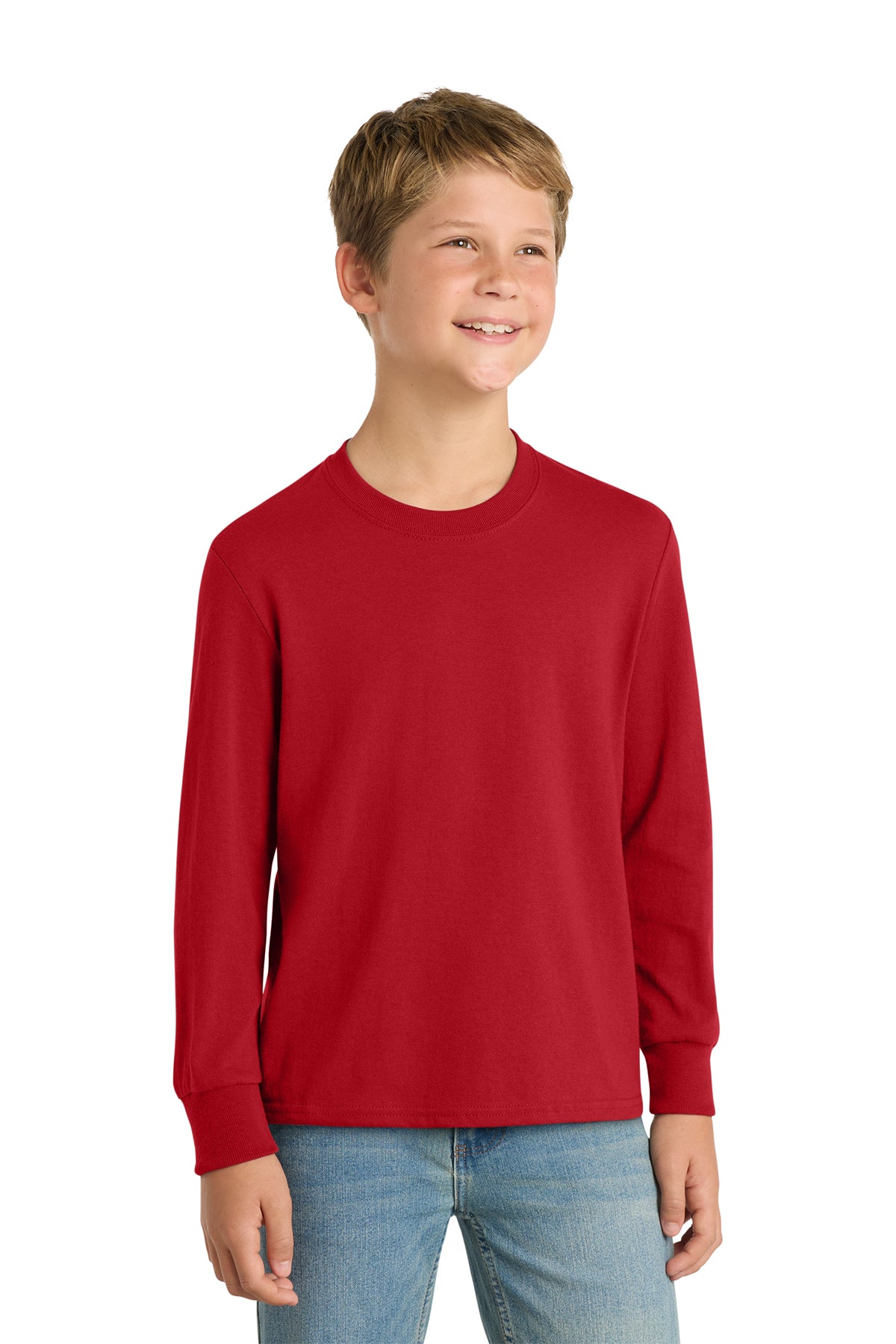 Port & Co™ Youth Long Sleeve Core Cotton Tee — PC54YLS