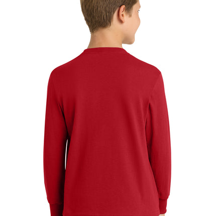 Port & Co™ Youth Long Sleeve Core Cotton Tee — PC54YLS