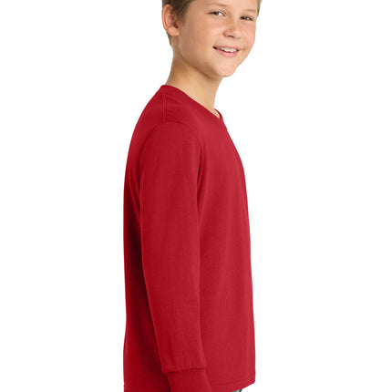 Port & Co™ Youth Long Sleeve Core Cotton Tee — PC54YLS