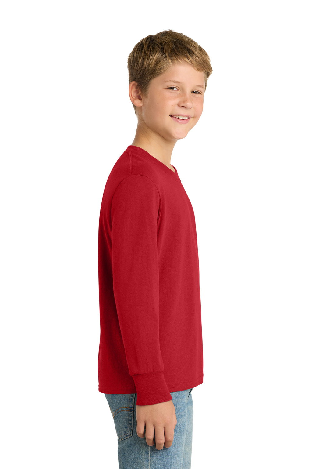 Port & Co™ Youth Long Sleeve Core Cotton Tee — PC54YLS