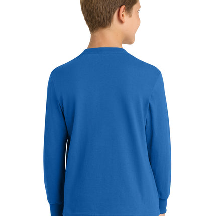 Port & Co™ Youth Long Sleeve Core Cotton Tee — PC54YLS