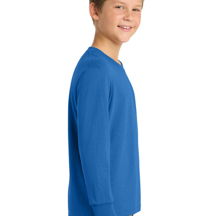 Port & Co™ Youth Long Sleeve Core Cotton Tee — PC54YLS