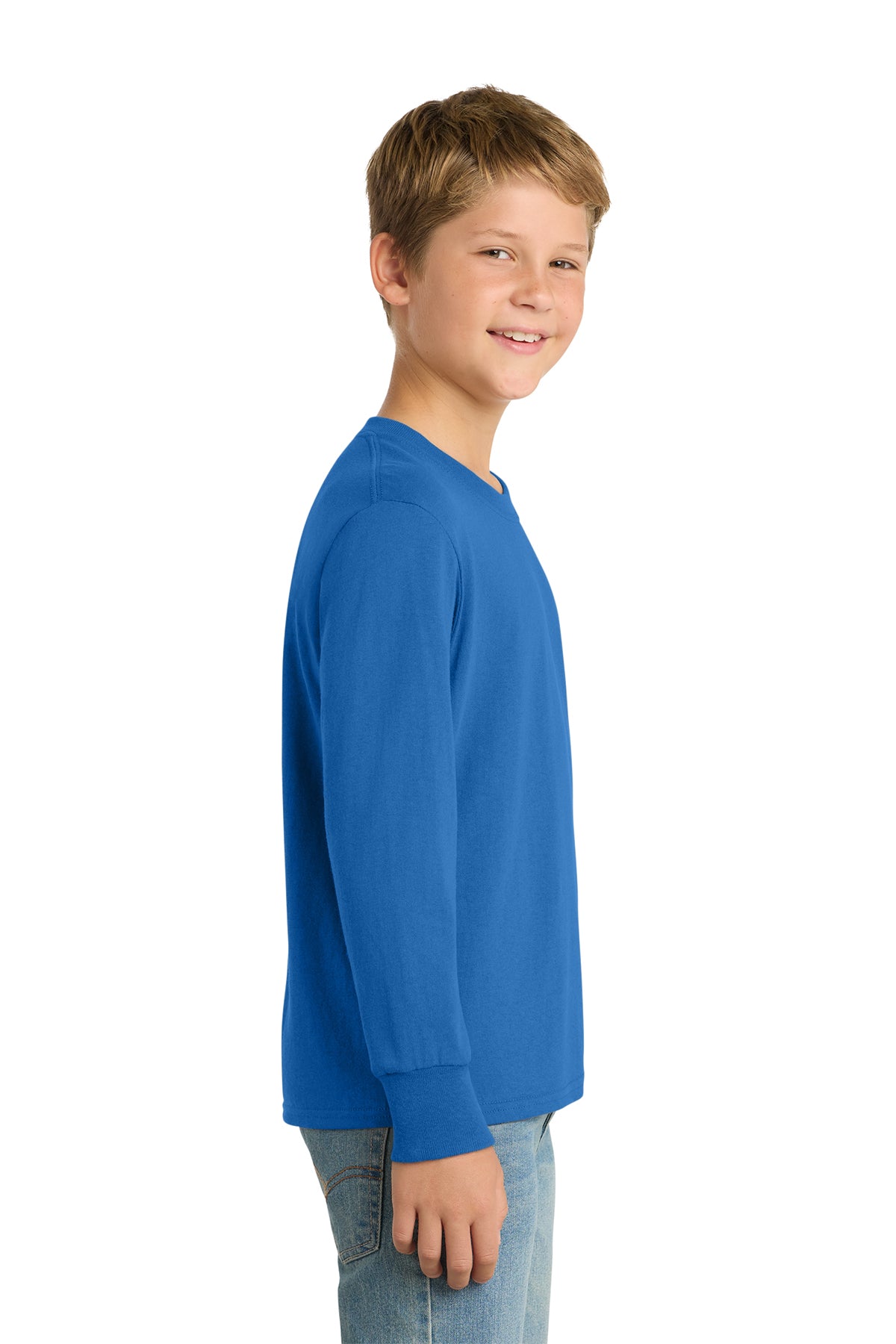 Port & Co™ Youth Long Sleeve Core Cotton Tee — PC54YLS