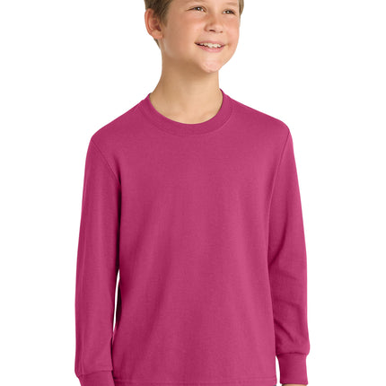 Port & Co™ Youth Long Sleeve Core Cotton Tee — PC54YLS