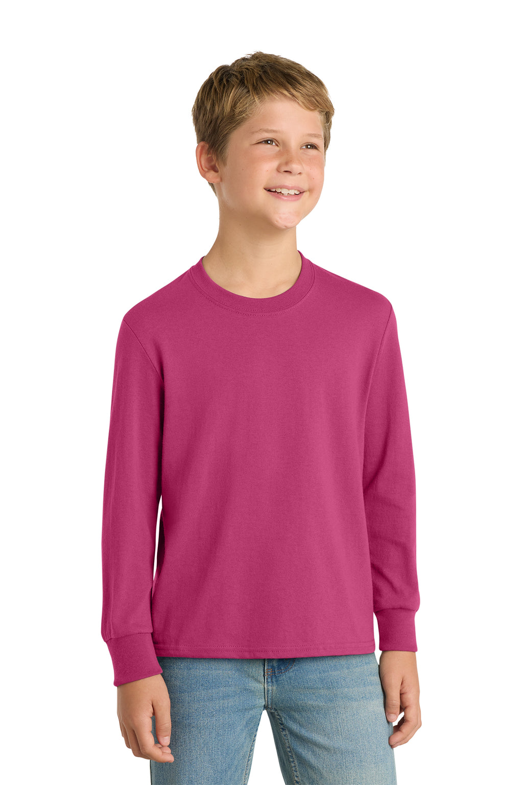 Port & Co™ Youth Long Sleeve Core Cotton Tee — PC54YLS