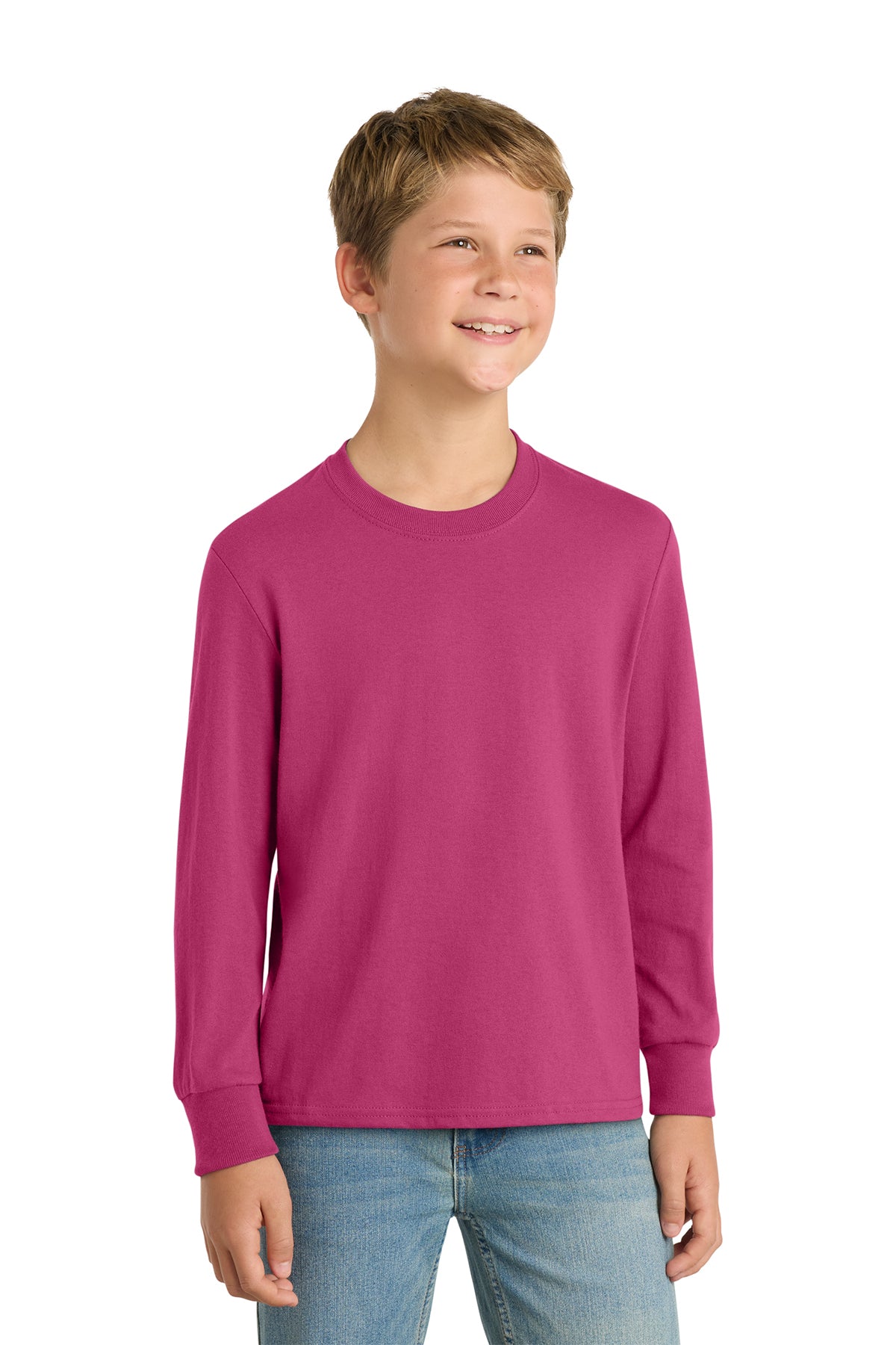 Port & Co™ Youth Long Sleeve Core Cotton Tee — PC54YLS