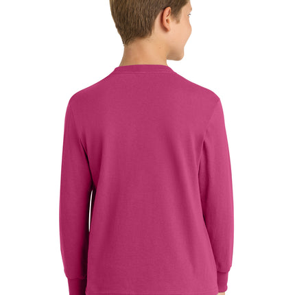 Port & Co™ Youth Long Sleeve Core Cotton Tee — PC54YLS