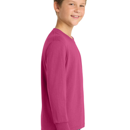 Port & Co™ Youth Long Sleeve Core Cotton Tee — PC54YLS