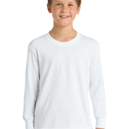 Port & Co™ Youth Long Sleeve Core Cotton Tee — PC54YLS
