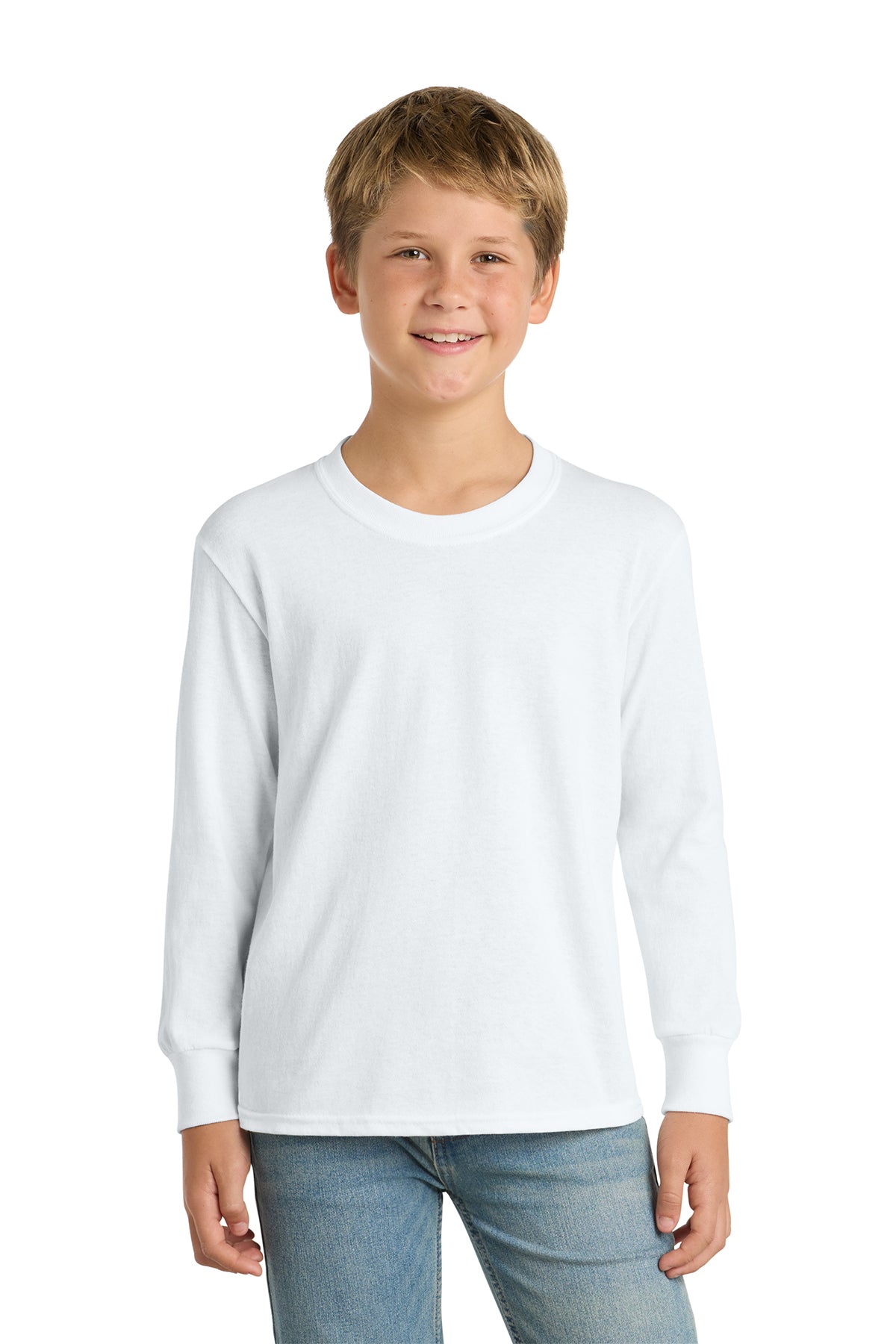 Port & Co™ Youth Long Sleeve Core Cotton Tee — PC54YLS