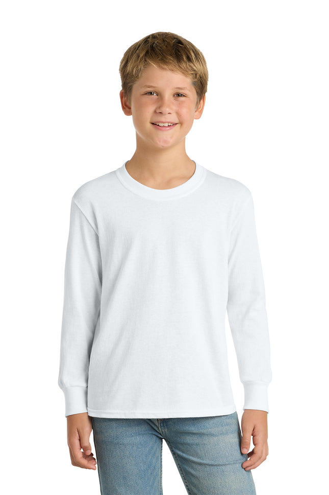 Port & Co™ Youth Long Sleeve Core Cotton Tee — PC54YLS