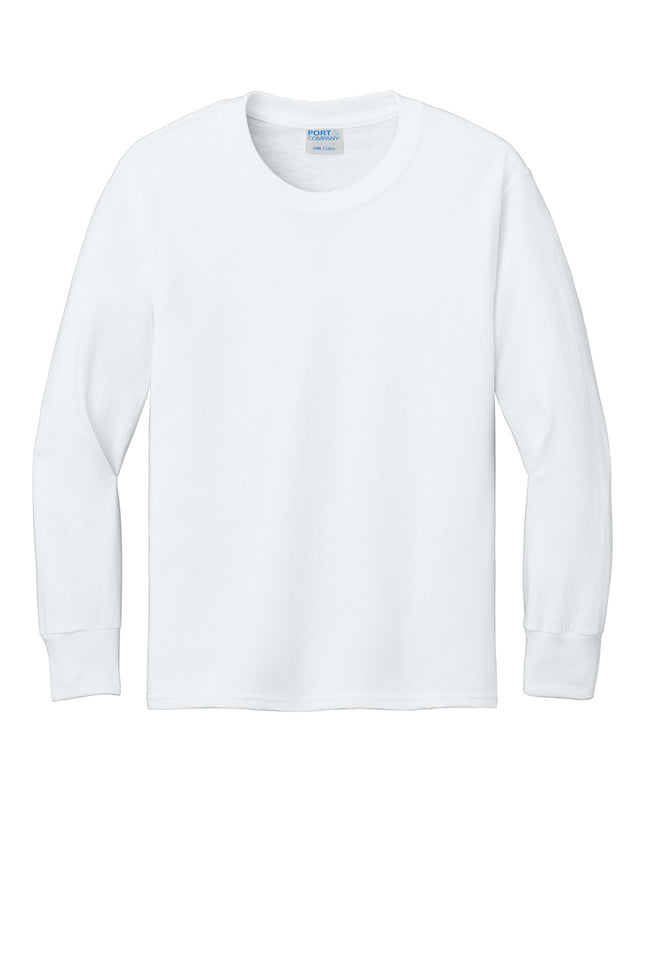 Port & Co™ Youth Long Sleeve Core Cotton Tee — PC54YLS